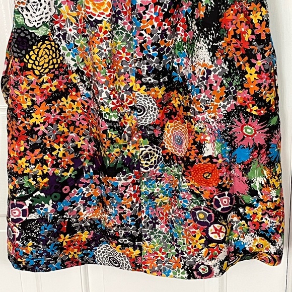 See by Chloe Multi Floral 100% Silk Dress Flutter Sleeve Vibrant Cottagecore US8 - Picture 8 of 14